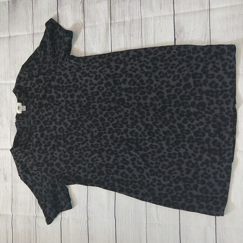 Old Navy black and gray leopard print dress size large